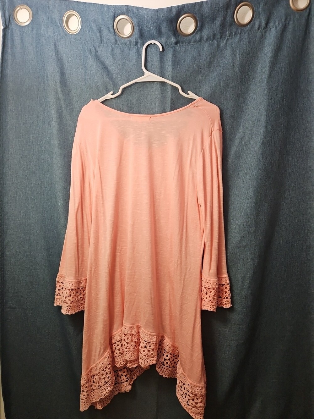 Indigo Soul Boho Tunic Top Large Pink Rayon Crochet Lace ✨💗👍HOST PICK👍💗✨ - Picture 13 of 16